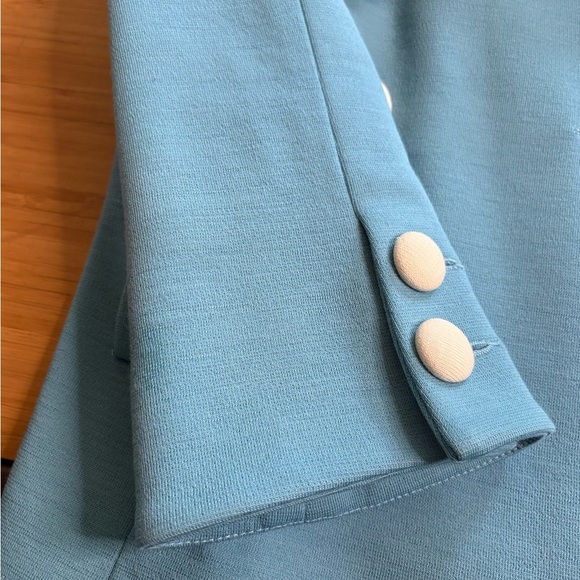 GUC Smythe Les Vestes- 100% Wool Jersey Blue Double-Breasted Jacket. Size 4 - Picture 6 of 8